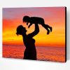 Mother And Child Silhouette Paint By Number