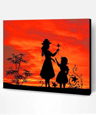 Mother Daughter Silhouette Paint By Number