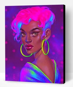 Neon Black Girl Paint By Number