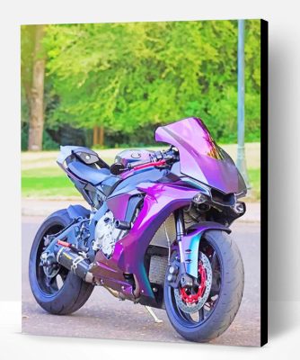 Purple Motorcycle Paint By Number