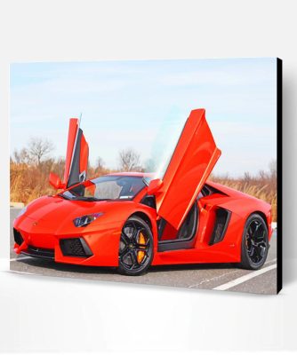 Red Lamborghini Paint By Number