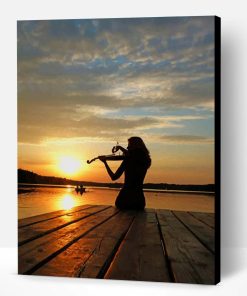 Violinist Girl Silhouette Paint By Number