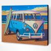 Volkswagen Bus With Surfboard Paint By Number