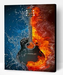 Water Fire Guitar Paint By Number