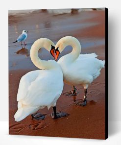 White Swans In Love Paint By Number