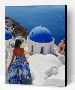 Woman Enjoying Santorini Paint By Number