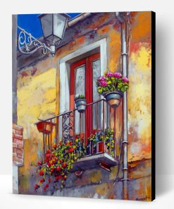 Aesthetic Window With Flowers Paint By Number
