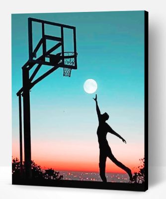 Basketball Moon Silhouette Paint By Number