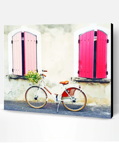 Bike With Pink Windows Paint By Number