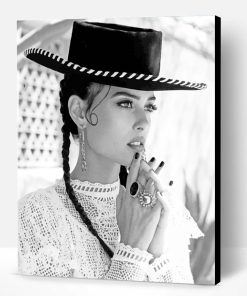 Black And White Mexican Girl Paint By Number