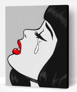 Black And White Crying Girl Paint By Number