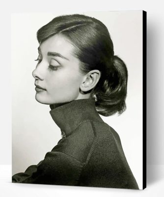 Black And White Audrey Hepburn Portrait Paint By Number