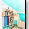 Blue And White House Santorini Paint By Number