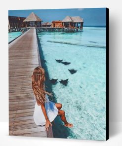 Girl In Bora Bora Island Paint By Number