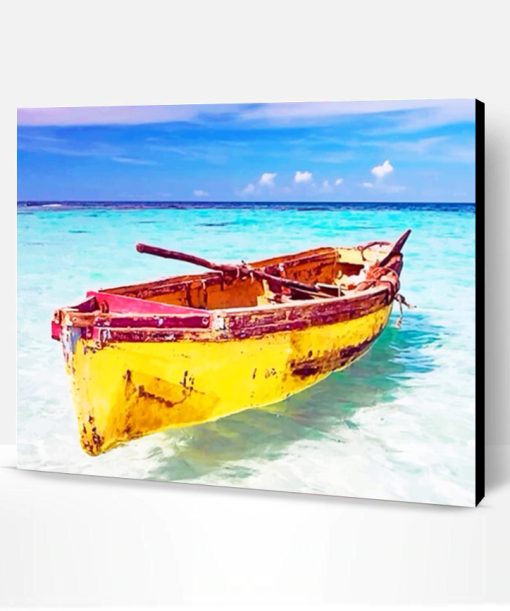 Caribbean Small Fishing Boat Paint By Number