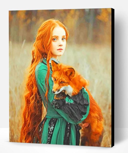 Ginger Girl With Fox Paint By Number