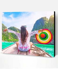 Girl In Maya Bay Beach Paint By Number