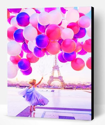 Girl With Balloons In Paris Paint By Number