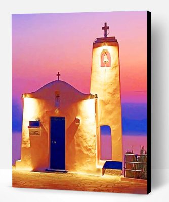 Greece Santorini Church Paint By Number