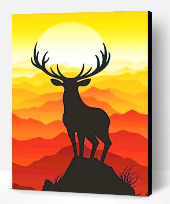 Male Deer Silhouette Paint By Number