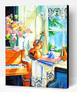 Piano And Violin Still Life Paint By Number