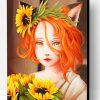 Pretty Sunflowers Girl Paint By Number