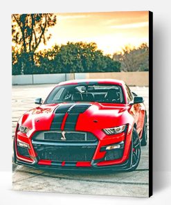 Red And Black Ford Car Paint By Number