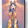 Siberian Husky In Road Paint By Number