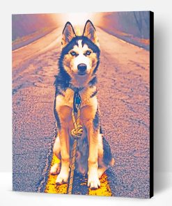 Siberian Husky In Road Paint By Number
