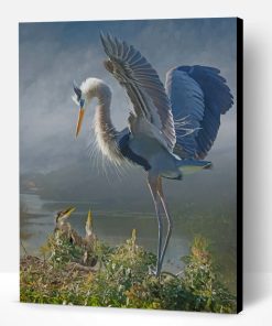Vintage Great Blue Heron Paint By Number