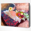 Woman Holding Flowers Bouquet Paint By Number