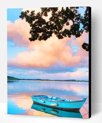 Wooden Old Boat In Lake Paint By Number