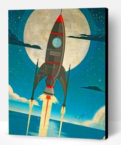 A Rocket Heading Towards the Moon Paint By Number