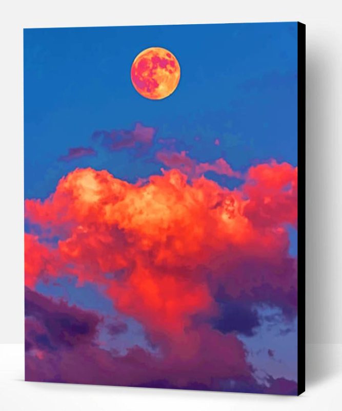 Aesthetic Moon With Clouds Paint By Number