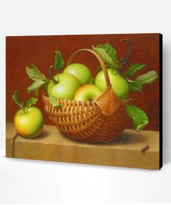 Aesthetic Green Apples In A Basket Paint By Number