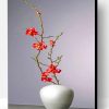 Aesthetic White Vase With Red Flowers Paint By Number