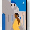 African Woman In Santorini Greece Paint By Number
