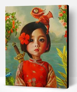 Asian Little Girl Paint By Number
