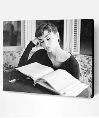 Audrey Hepburn Reading Book Paint By Number