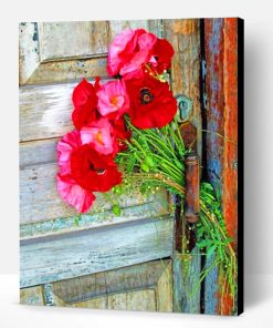 Beautiful Old Door And Flowers Paint By Number