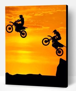 Bikers Sunset Silhouette Paint By Number
