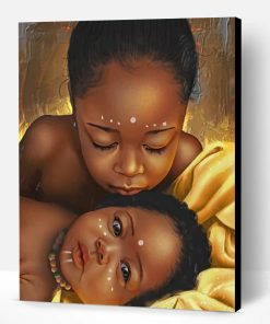 Black African American Kids Paint By Number