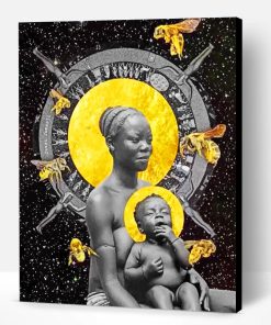 Black African Woman And Son Paint By Number