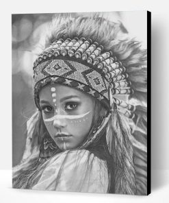 Black And White Amerindian Paint By Number