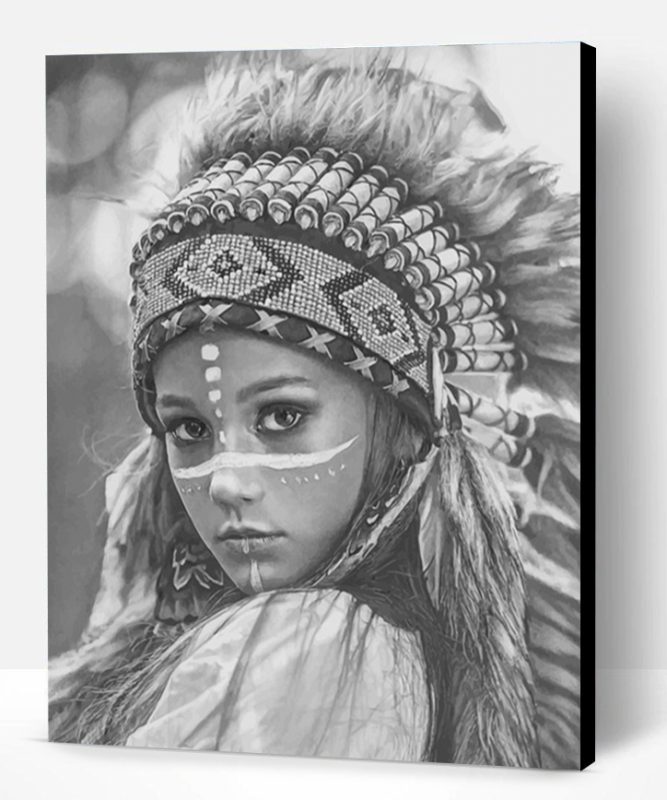 Black And White Amerindian Paint By Number