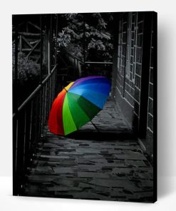 Black And White Colorful Umbrella Paint By Number