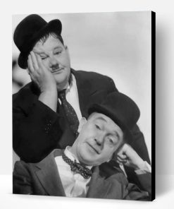 Black And White Laurel And Hardy Paint By Number