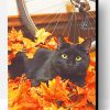 Black Cat In Autumn Paint By Number