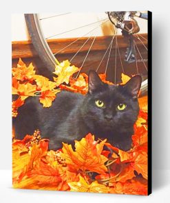 Black Cat In Autumn Paint By Number