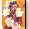 Black Woman Flowers Paint By Number
